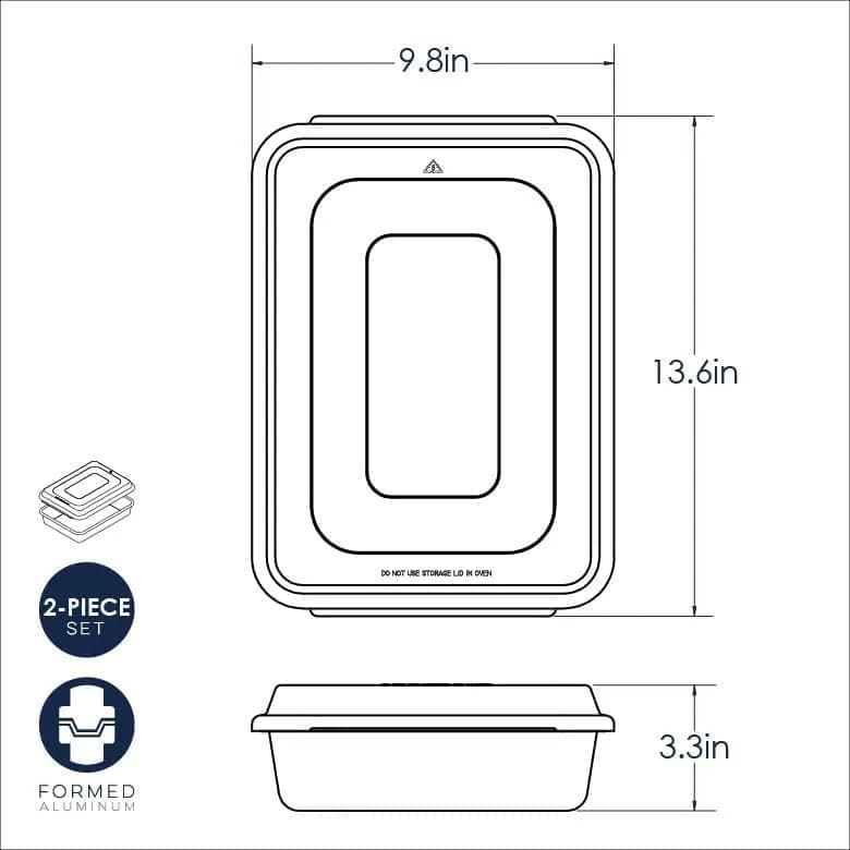 Nordic Ware 9 x 13 Aluminum Commercial Cake Pan with Lid | Durable, Even-Baking Aluminum Pan in USA thumbnail 3