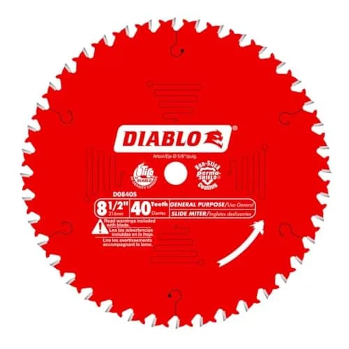 Diablo General Purpose Saw Blade for Wood - 8-1/2" Dia, 40 ATB Teeth | Precision Crosscut & Long Life thumbnail 1