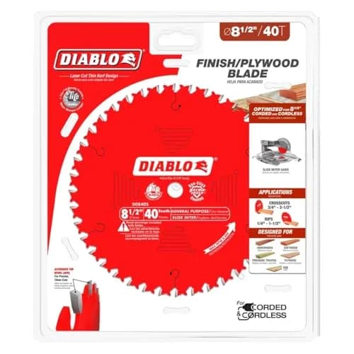 Diablo General Purpose Saw Blade for Wood - 8-1/2" Dia, 40 ATB Teeth | Precision Crosscut & Long Life thumbnail 4