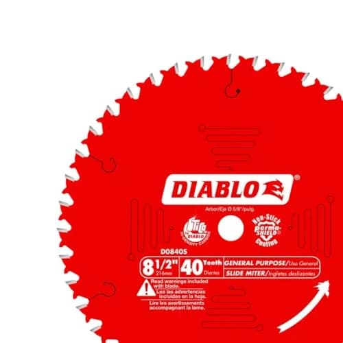Diablo General Purpose Saw Blade for Wood - 8-1/2" Dia, 40 ATB Teeth | Precision Crosscut & Long Life thumbnail 3