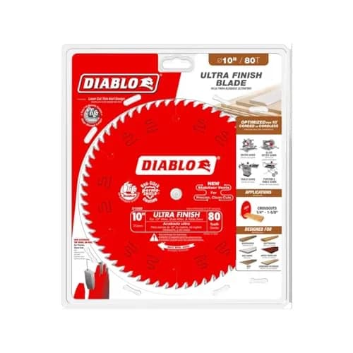 Diablo Ultra Finish Saw Blade for Wood - 10" Diameter, 80 Hi-ATB Teeth | Fine Crosscut Finish thumbnail 4