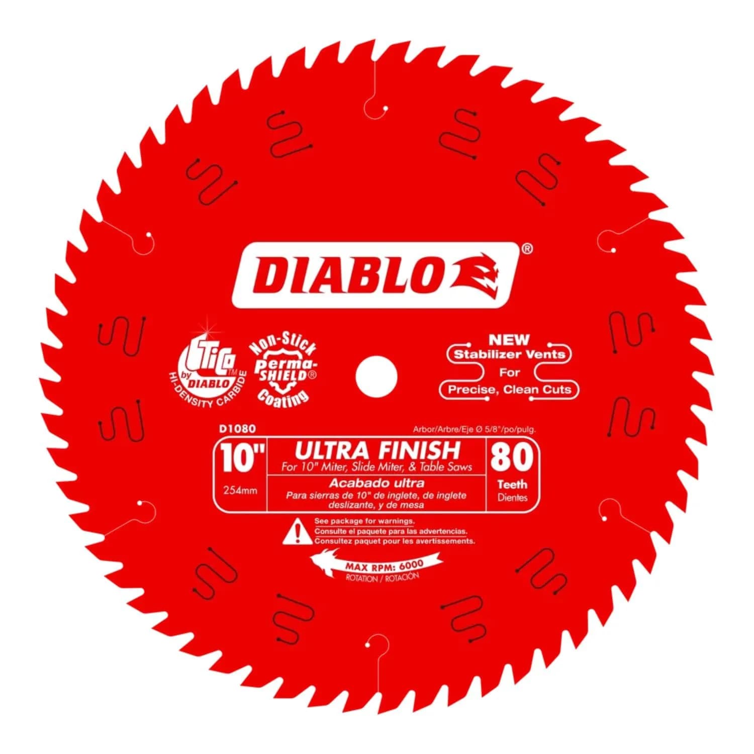 Diablo Ultra Finish Saw Blade for Wood - 10" Diameter, 80 Hi-ATB Teeth | Fine Crosscut Finish - main product image
