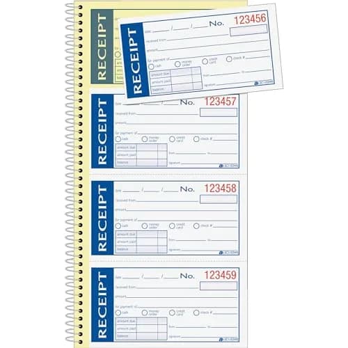 Adams Write n' Stick Receipt Book, 2-Part, Carbonless, White/Canary, 5.25 x 11 inches (13.3 x 27.9 cm) | 200 Sets per Book thumbnail 4