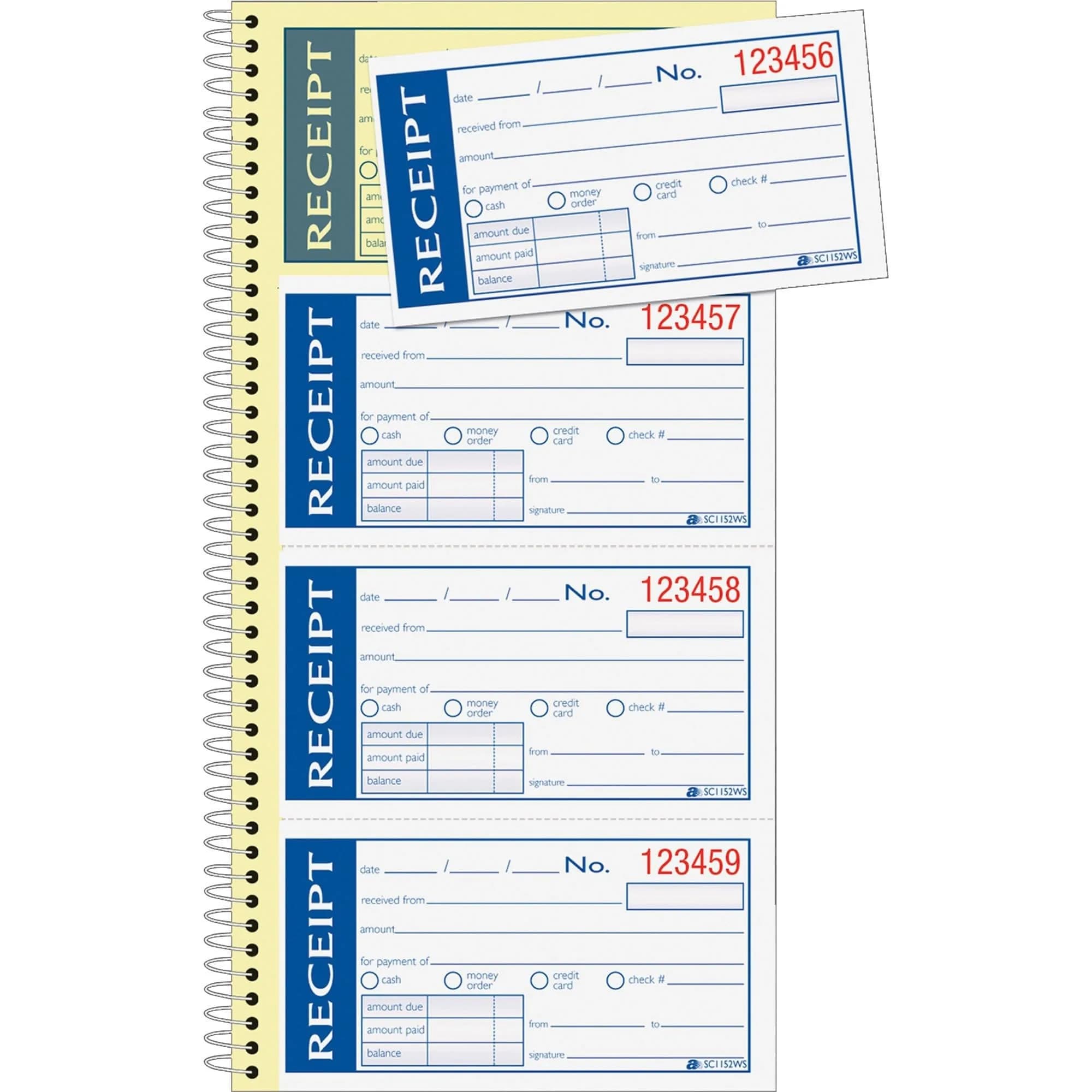 Adams Write n' Stick Receipt Book, 2-Part, Carbonless, White/Canary, 5.25 x 11 inches (13.3 x 27.9 cm) | 200 Sets per Book - view 4