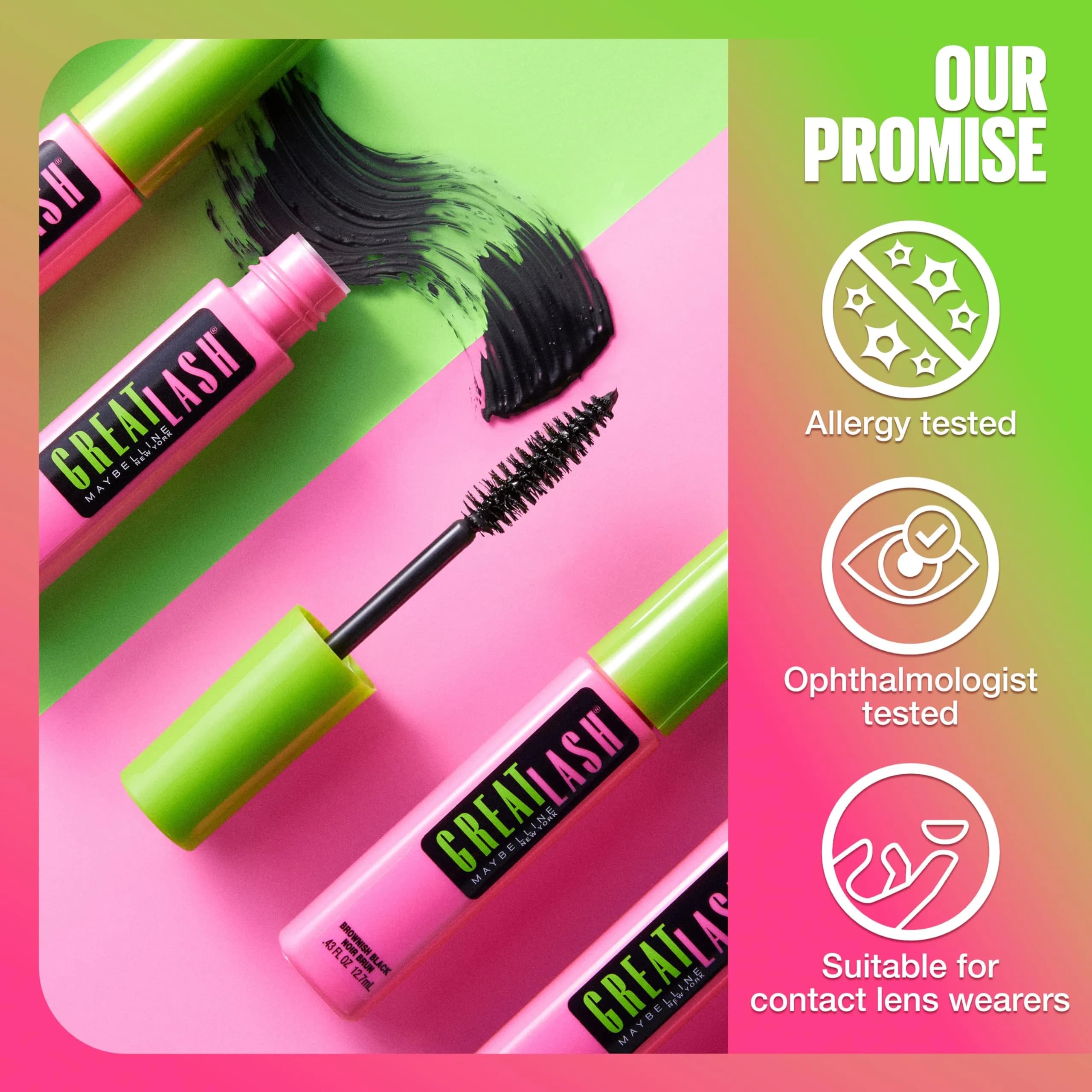 Maybelline Great Lash Washable Mascara Makeup, Volumizing Lash-Doubling Formula, Blackest Black, 12.7ml (0.43 Fl Oz) | Ophthalmologist Tested - view 7