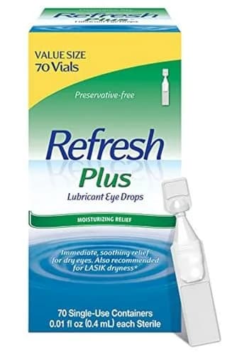 Refresh Plus Lubricant Eye Drops Preservative-Free Artificial Tears 0.4 mL (0.01 Fl Oz) | FDA Approved Medication thumbnail 1