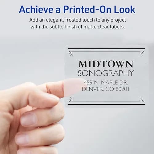 Avery Printable Shipping Labels with Sure Feed 2" x 4" | Matte Clear Customizable Stickers for Mailing & Shipping thumbnail 5