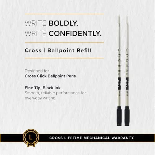Cross Black Fine Point Ballpoint Pen Refill Set | Writes 2.1 Miles thumbnail 7