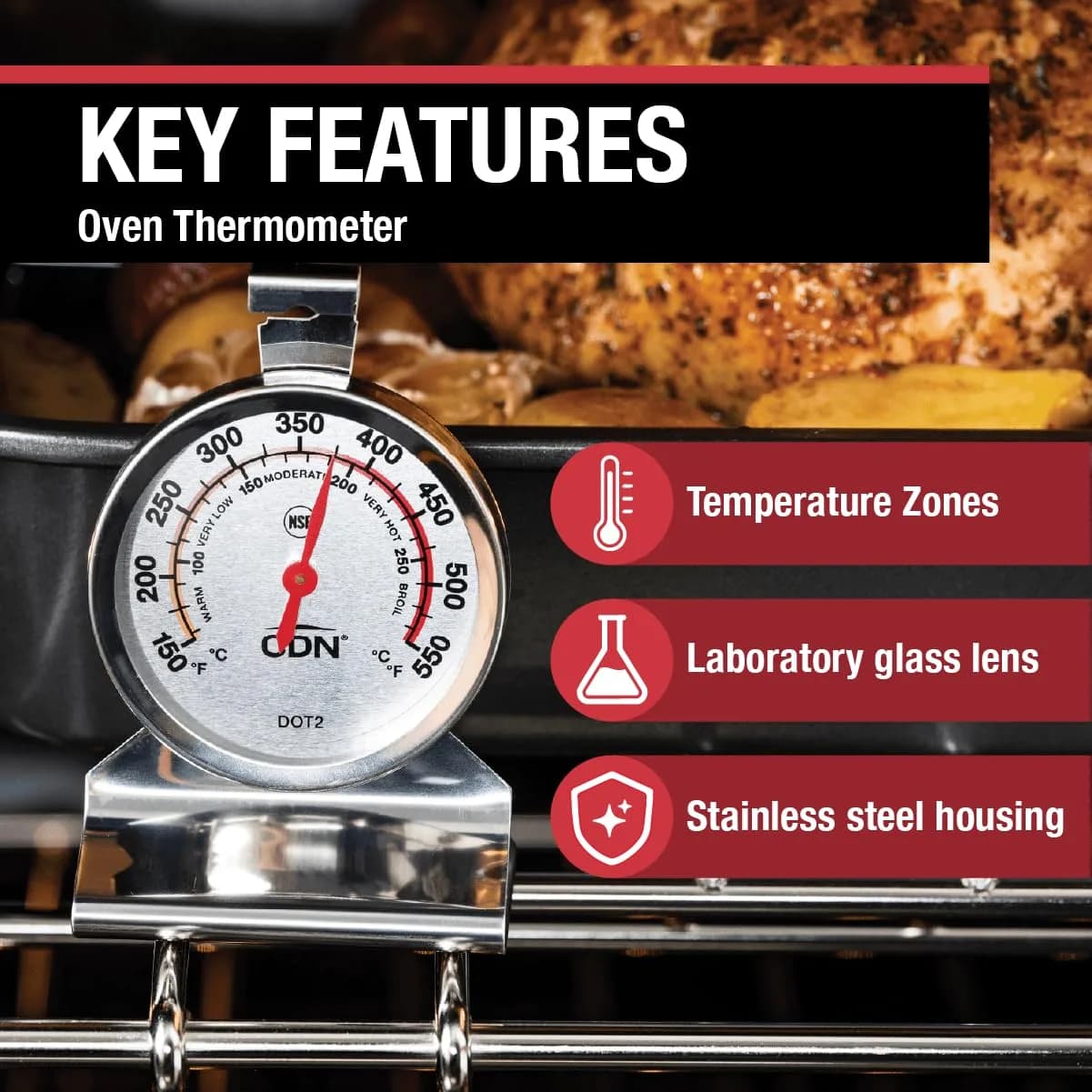 CDN ProAccurate Oven Thermometer DOT2 | 2.27 kg (5 lb) - NSF Certified - view 2