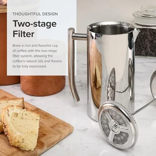 Frieling Double-Walled Stainless-Steel French Press Coffee Maker, 23 oz | Insulated, Durable, Easy to Use thumbnail 3
