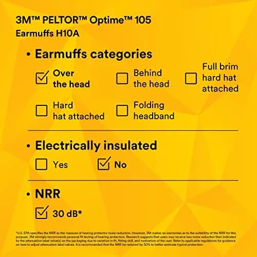 3M Peltor Optime 105 Over-the-Head Earmuffs | NRR 30 dB Hearing Protection thumbnail 7