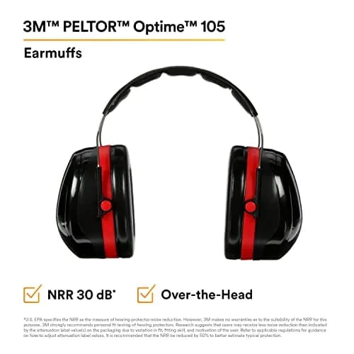 3M Peltor Optime 105 Over-the-Head Earmuffs | NRR 30 dB Hearing Protection thumbnail 3