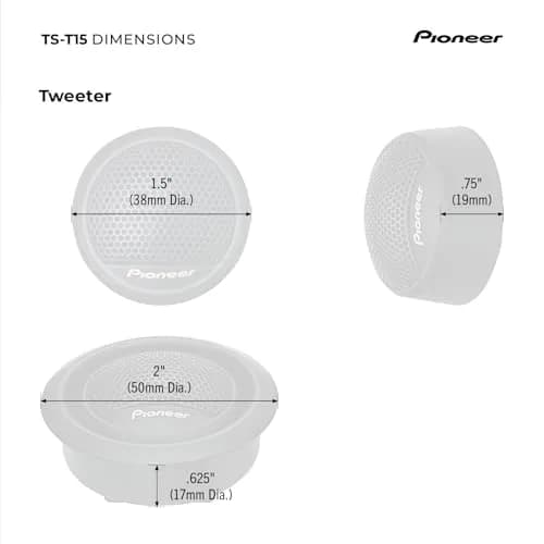 Pioneer TS-T15 3/4" Soft Dome Component Tweeters 120W Max | Clear Highs, Smooth Sound thumbnail 6