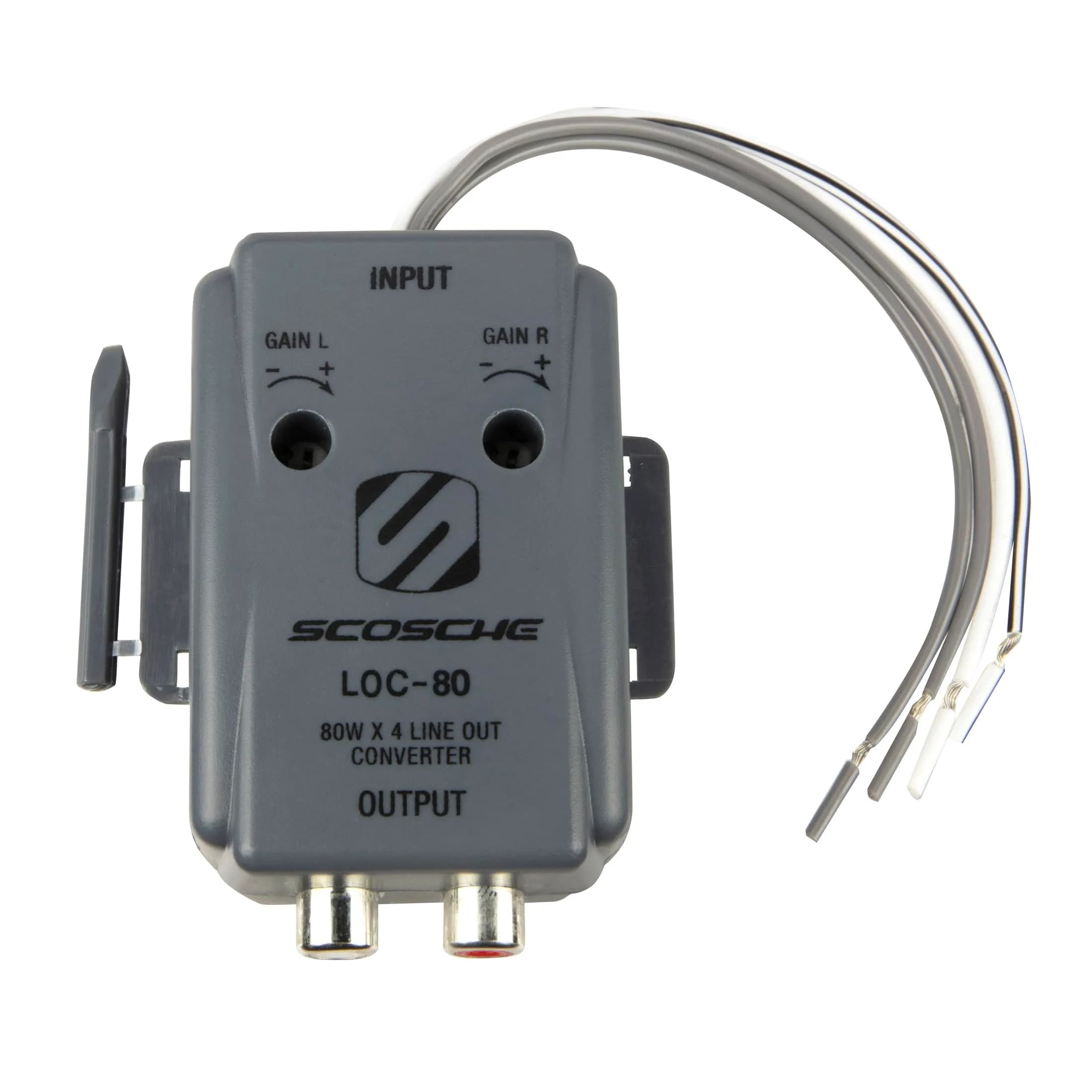 Scosche LOC80 Line Output Converter - 2 Channel High/Low RCA Converter Car Audio | Easy Install, Quality Sound