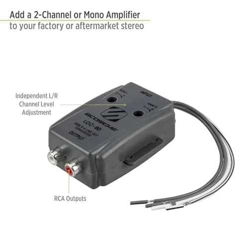 Scosche LOC80 Line Output Converter - 2 Channel High/Low RCA Converter Car Audio | Easy Install, Quality Sound thumbnail 2