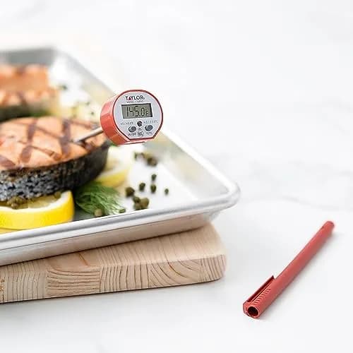 Taylor Waterproof Digital Instant Read Thermometer for Cooking, BBQ, Grilling, Baking, Meat | Waterproof, Recalibratable, 450°F thumbnail 4