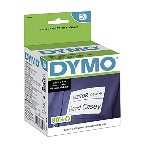 DYMO Authentic LW Name Badge Labels 2-1/4" x 4" (250 Labels) | Direct Thermal Printing thumbnail 1