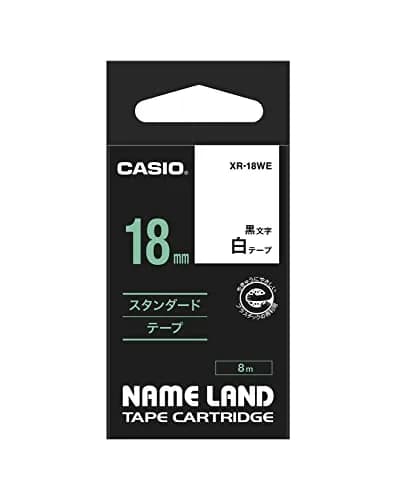 Casio Nameland Label Writer Genuine Tape 18mm | White with Black Letters, 26.4 ft thumbnail 1