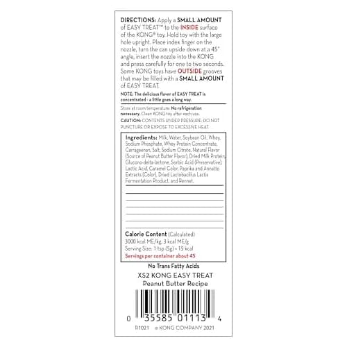 KONG Easy Treat Peanut Butter Dog Treat Paste 227 g (8 Ounce) | Stuffable Dog Treat Paste for KONG Toys thumbnail 7