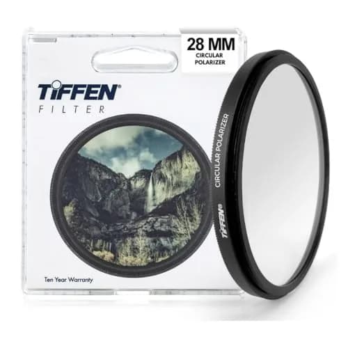 Tiffen 28mm Circular Polarizer CPL Filter for Camera Lenses - Reduces Glare - main product image