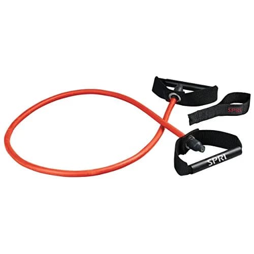 SPRI Xertube Resistance Band with Handles Medium - Red | Durable Rubber, Portable & Versatile for Total-Body Fitness thumbnail 1