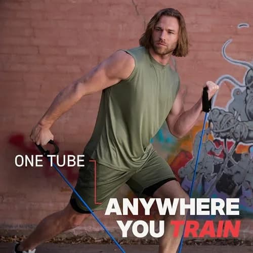 SPRI Xertube Resistance Band with Handles Medium - Red | Durable Rubber, Portable & Versatile for Total-Body Fitness thumbnail 5