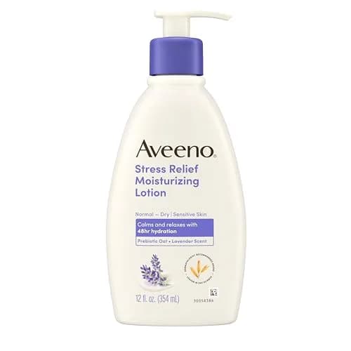 Aveeno Stress Relief Moisturizing Body Lotion with Lavender Scent, Natural Oatmeal 355ml (12 fl. oz) | Dermatologist Recommended for Sensitive Skin thumbnail 1