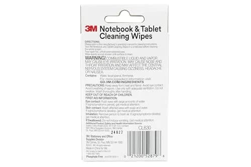 3M Notebook Screen Cleaning Wipes, 24 Count | Cleans Fingerprints & Smudges Without Static Discharge thumbnail 4