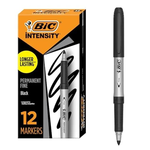 BIC Intensity Black Permanent Markers Fine Point | Long Lasting, Precise Lines for Art & Writing thumbnail 1