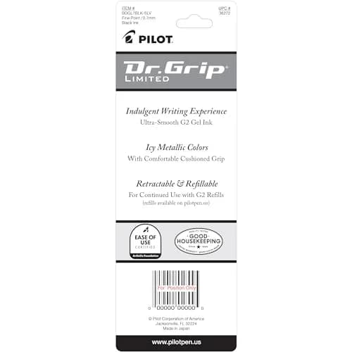PILOT Dr. Grip Limited Gel Pen, Black Ink, Fine Point 0.7mm | Ergonomic Writing Instrument thumbnail 2
