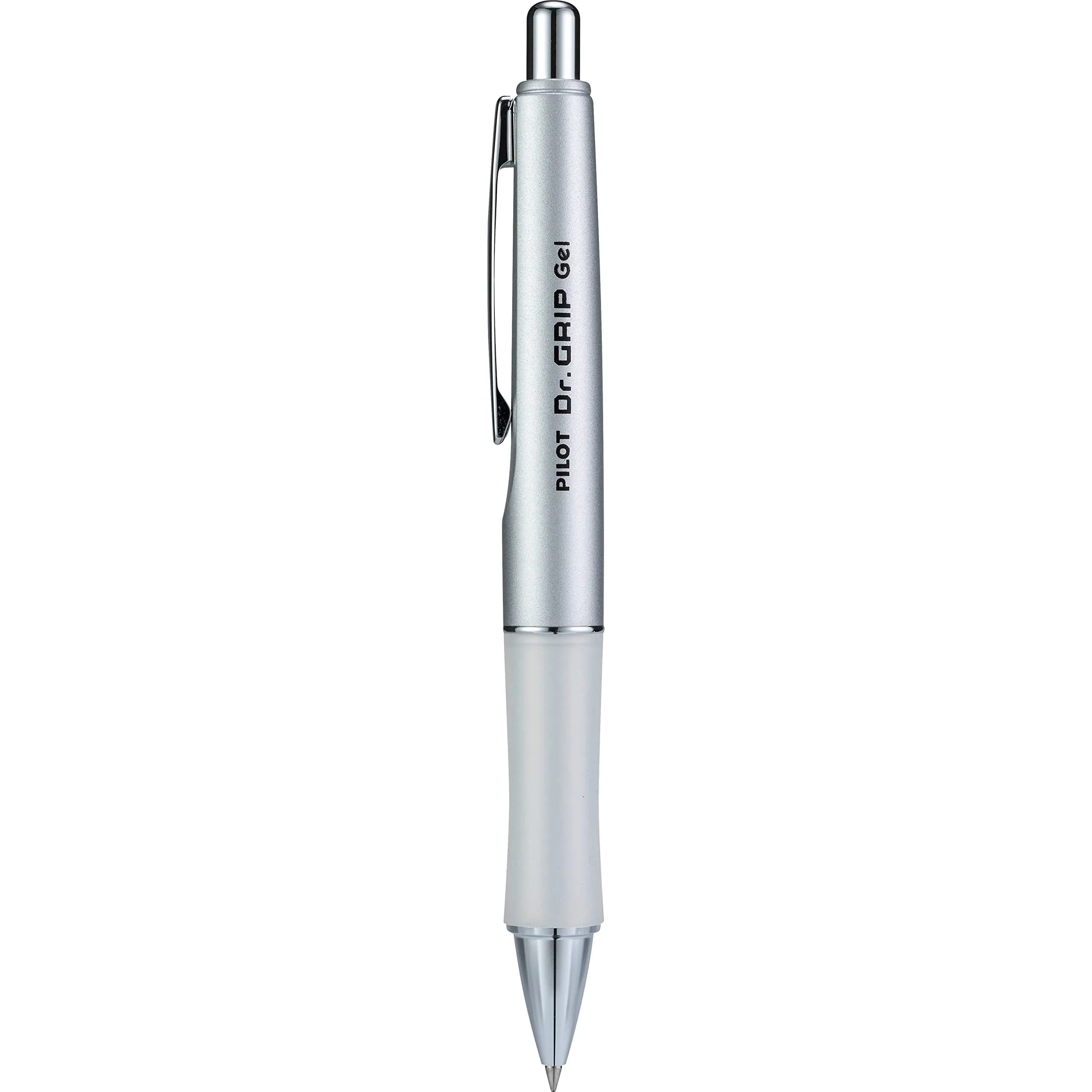 PILOT Dr. Grip Limited Gel Pen, Silver Barrel, Black Ink, Fine Point 0.7mm - view 3