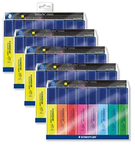 STAEDTLER Textsurfer Classic Highlighter, Chisel Tip, Assorted Colors | Long-Lasting Pigment Ink thumbnail 1