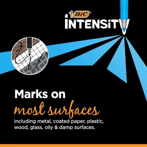 BIC Intensity Fine Blue Permanent Markers 12 Pack | Precise, Quick-Drying, Acid-Free thumbnail 7