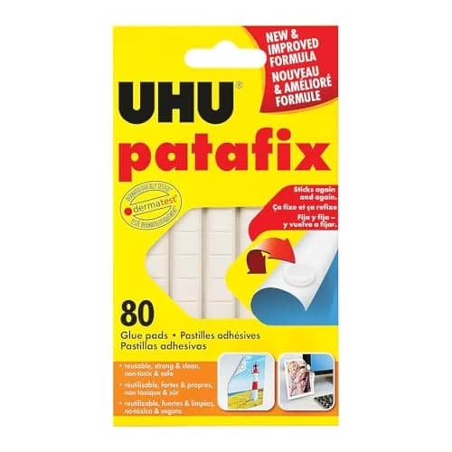 UHU Tac Removable & Reusable Glue Pads for Fast & Clean Mounting, 80 Tac Pads, White | Repositionable Adhesive for Paper & Small Objects thumbnail 1