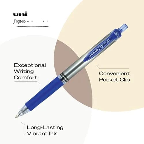 Uni-Ball Signo RT Gel Pens 12 Pack | Medium 0.7mm, Blue, Smooth Ink thumbnail 5