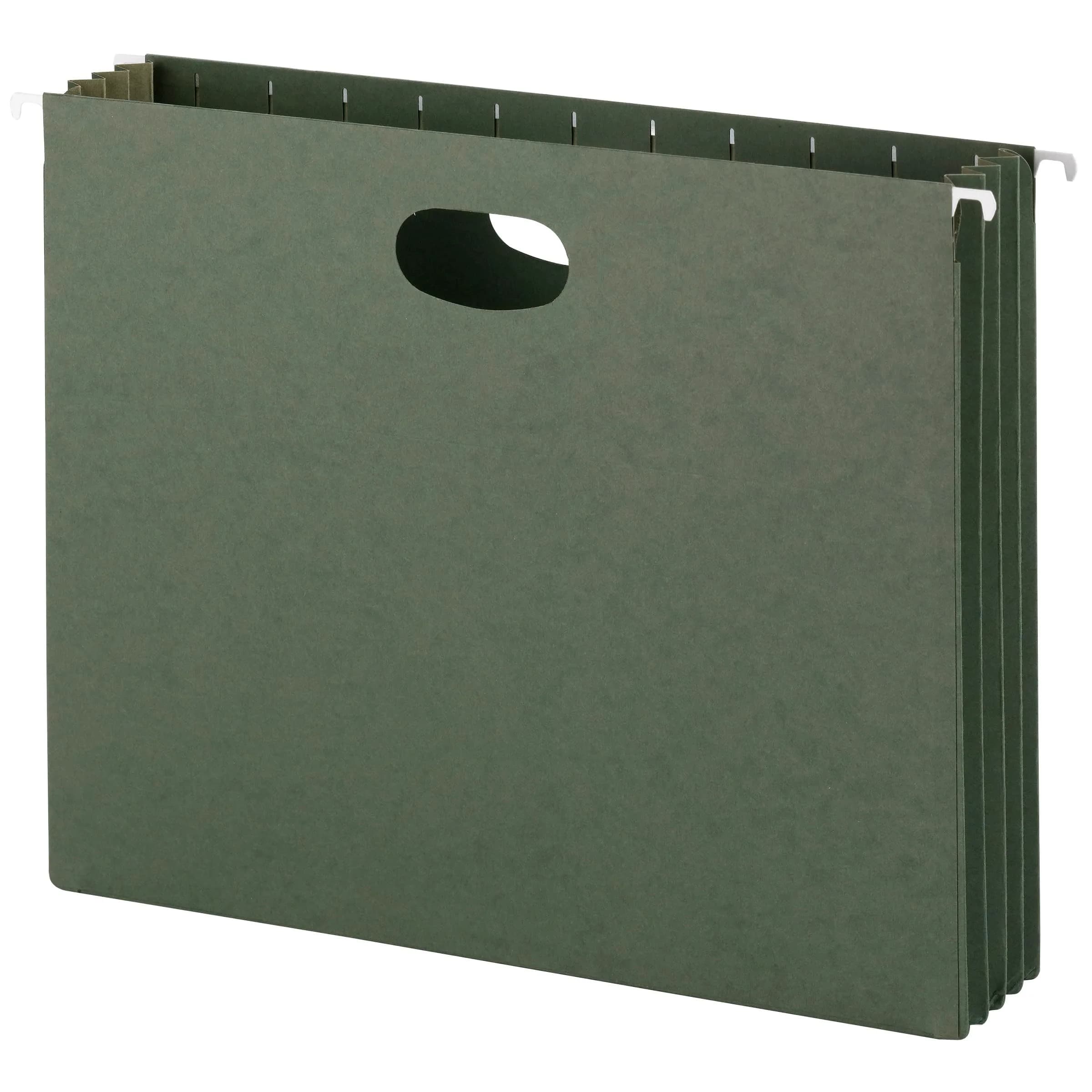 Smead Hanging File Pockets with Full-Height Gusset, 1.75" Expansion, Letter Size, Standard Green, 25 per Box | 11.75" W x 9.25" H — 3.5 Inch Expansion