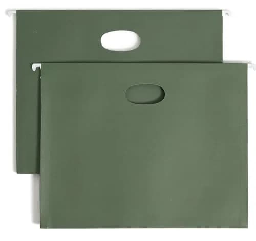 Smead Hanging File Pocket with Full-Height Gusset, 3-1/2" Expansion, Letter Size, Standard Green, 10 per Box | Heavy Duty Document Organizer thumbnail 2