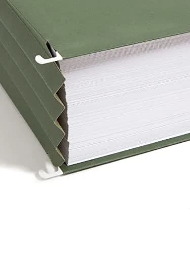 Smead Hanging File Pocket with Full-Height Gusset, 3-1/2" Expansion, Letter Size, Standard Green, 10 per Box | Heavy Duty Document Organizer thumbnail 3