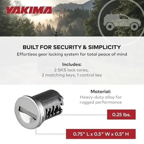 Yakima SKS Lock Cores for Car Rack Systems, 2 Pack | Secure Your Gear with Genuine USA-Sourced Locks thumbnail 5