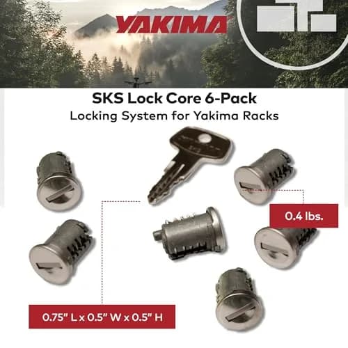 Yakima SKS Lock Cores for Car Rack Systems, 6 Pack | Secure Your Gear with One Key thumbnail 4