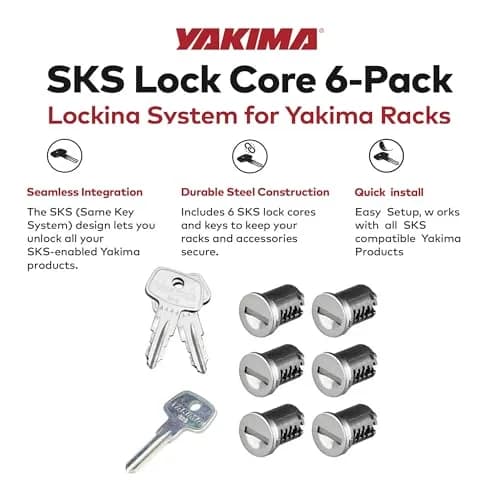 Yakima SKS Lock Cores for Car Rack Systems, 6 Pack | Secure Your Gear with One Key thumbnail 2