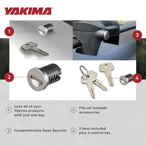 Yakima SKS Lock Cores for Car Rack Systems, 6 Pack | Secure Your Gear with One Key thumbnail 3