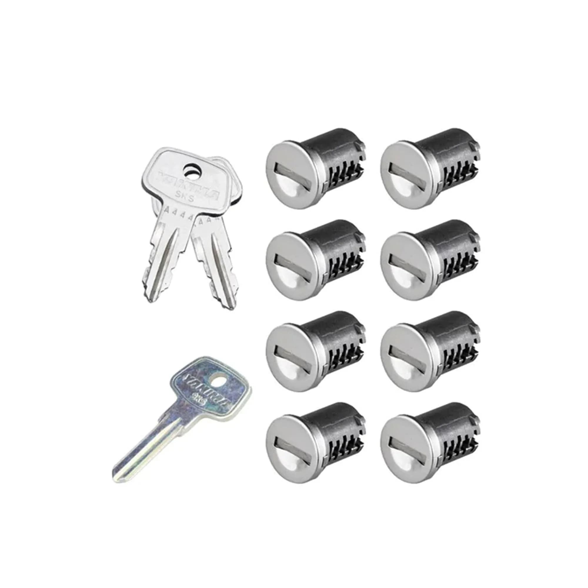 Yakima Pack of 8 Steel SKS Lock Cores with Keys | Secure Your Gear on Indian Roads - main product image