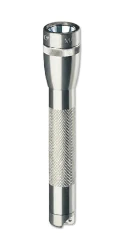 MagLite Mini Incandescent Flashlight 14 Lumens 5.75" | Compact, Water-Resistant, Twist On/Off, 2-Cell AA Battery-Powered with Holster – Gray thumbnail 1