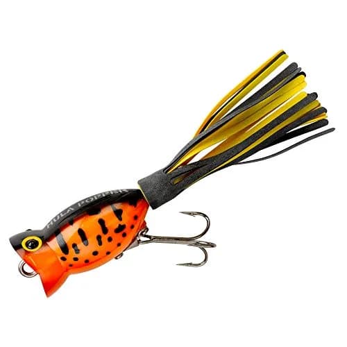 Arbogast Hula Popper Topwater Fishing Lure, Yellow Coachdog, 2 in (5.08 cm), 3/8 oz (10.6 g) | Vicious topwater strikes thumbnail 1