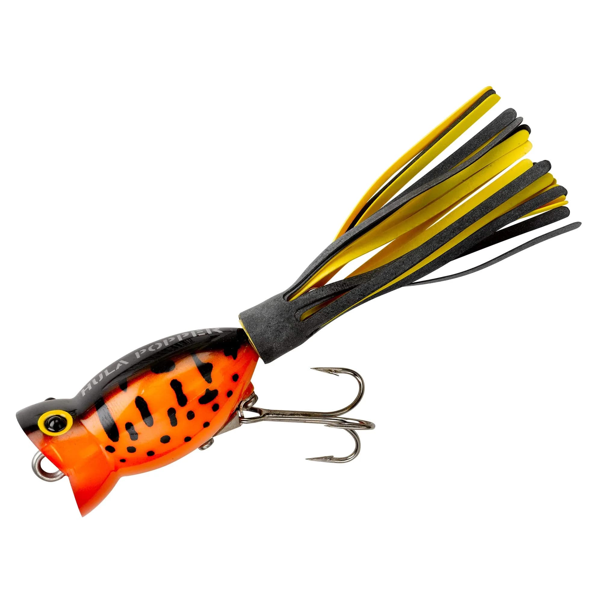 Arbogast Hula Popper Topwater Fishing Lure, Yellow Coachdog, 2 in (5.08 cm), 3/8 oz (10.6 g) | Vicious topwater strikes