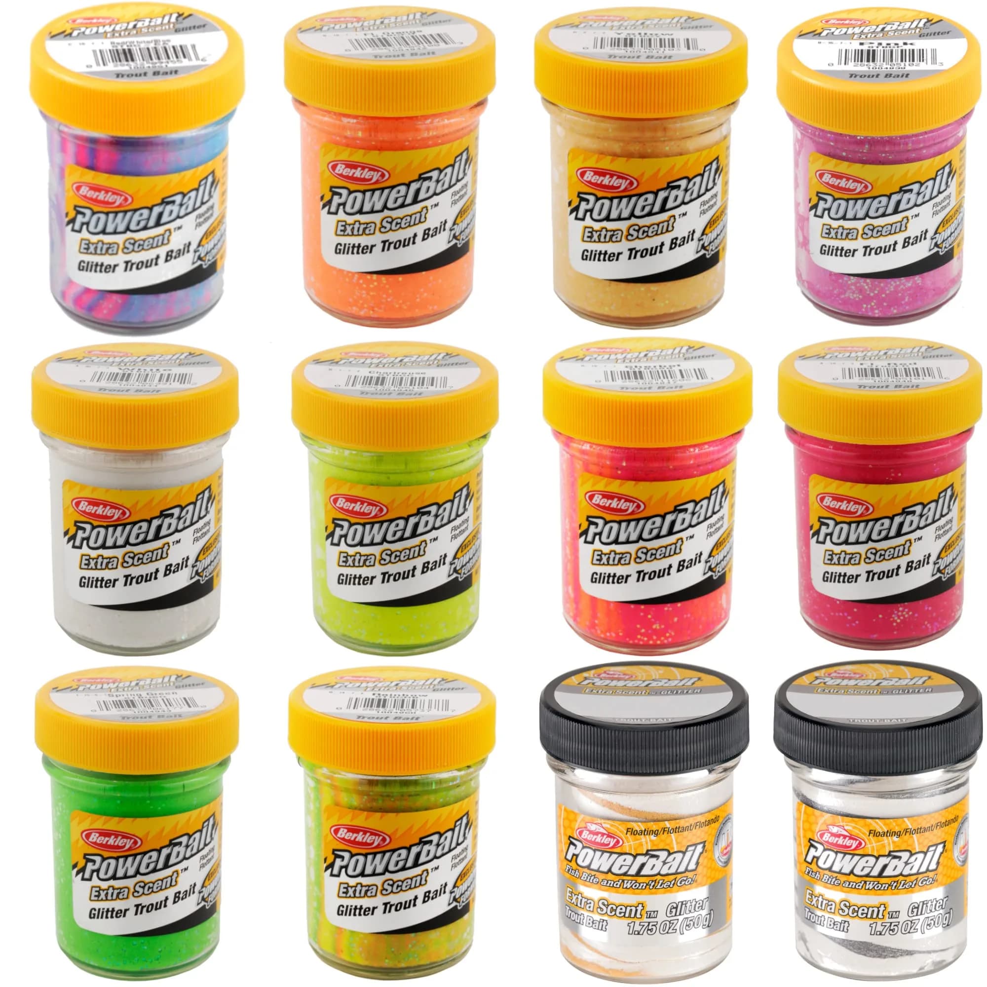 Berkley PowerBait Glitter Trout Dough Bait Rainbow 1.75 oz (50g) | Scent Dispersion Technology — Rainbow