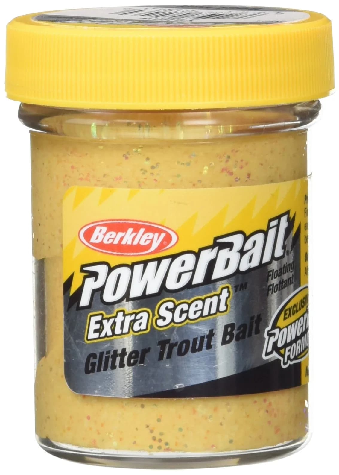 Berkley PowerBait Glitter Trout Bait, Yellow 50g (1.75 oz) | Floating Scent & Flavor Enhancers — Yellow
