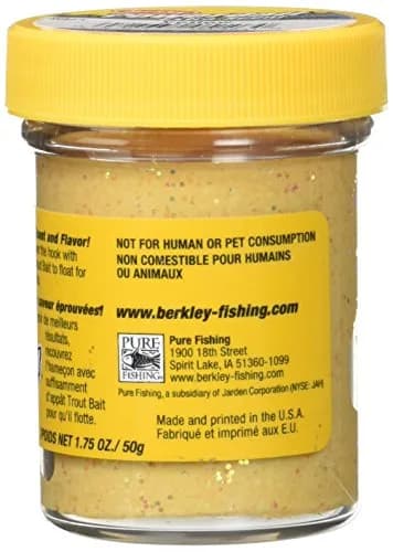 Berkley PowerBait Glitter Trout Bait, Yellow 50g (1.75 oz) | Floating Scent & Flavor Enhancers thumbnail 3