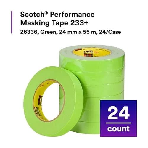 Scotch 233+ Crepe Paper Masking Tape 25 mm x 55 m | Auto Body Masking Tape up to 250°F thumbnail 6